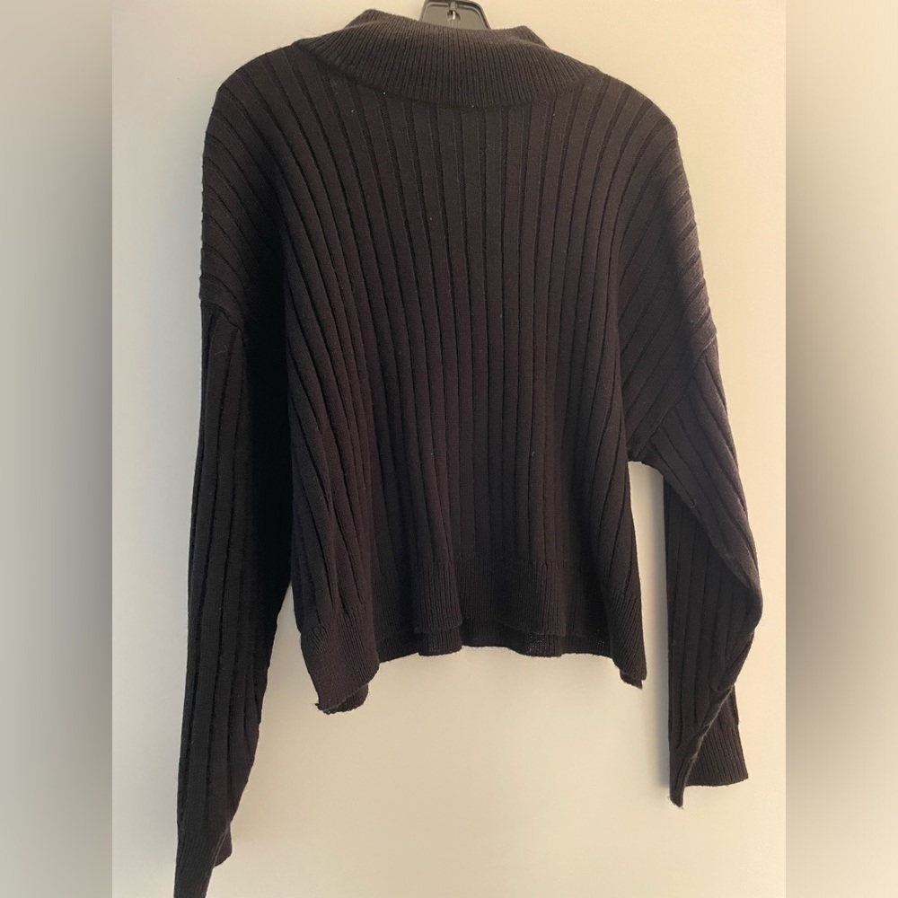 Topshop black ribbed mock neck sweater